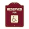 Signmission Designer Series-Graphic Handicapped Reserved Burgungy, 24" x 18", BU-1824-9837 A-DES-BU-1824-9837 - alternate 1